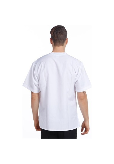 V Yaka Ceket Kısa Kol Beyaz