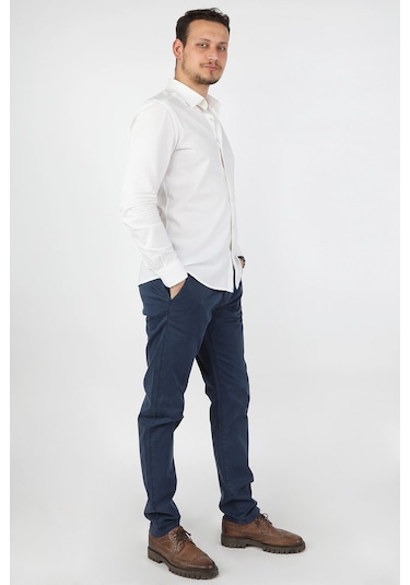 Erkek Fleto Cep Gabardin Pantolon Lacivert