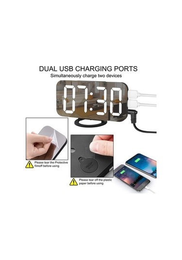 Trendooze Yüksek Ve Tasarımlı Şık Sesli Saat, Modern Dijital Çalar Ayna Lh