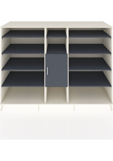 Kronos Dolap 12 Raflı Tek Kapaklı 220x59x163 Aytaşı-antrasit Aytaşı-antrasit