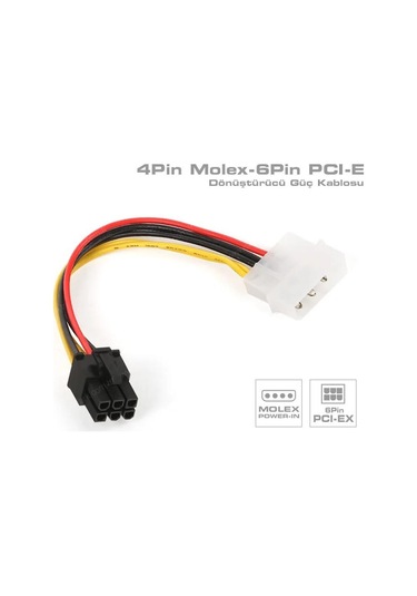 Tkz 7849 Molex 4 Pin 6 Pin Pci-e Dönüştürücü Ekran Kartı Güç Power Kablosu