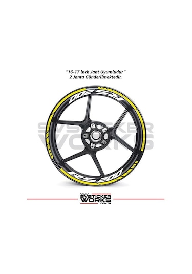 Bajaj Rs200 Jant Sticker Dış Ve İç Set Sticker Jant Şeridi Sarı 22884407