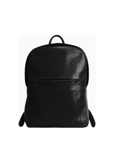 Ryoko Madison Full Grain Deri Unisex Sırt Çantası Black 3 Siyah