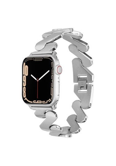 Watch 7 45mm Kordon Uyumlu Krd-80 Metal Strap Kayış Ardx- Gümüş
