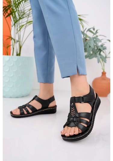 Muggo Soft Günlük Ortopedik Kaymaz Taban Comfort Kadın Sandalet