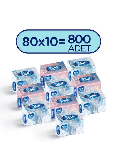 Selpak El ve Yüz Havlusu Kutulu 10 x 80 Yaprak