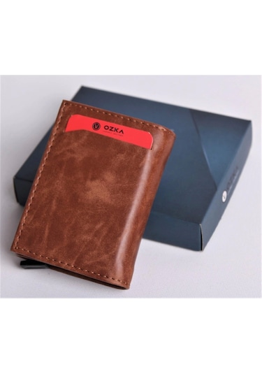 Ozka Leather Collection Kişiye Özel Yeni Trend Otomatik Mekanizmalı Cüzdan