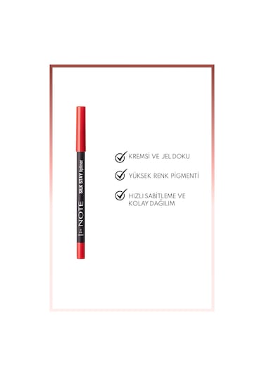 Note Cosmetics Silk Stay Lipliner Suya Dayanıklı İpeksi Dudak Kalemi - 07 Cherry Silk - Kırmızı