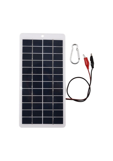 Hfambition 12v 5w Polikristal Güneş Paneli - Güneş Şarj Cihazı - Kancalı Şarj Paneli