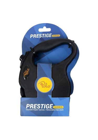 Polo Prestige Flexi Siyah Otomatik Köpek Tasma S 4m/15kg Siyah
