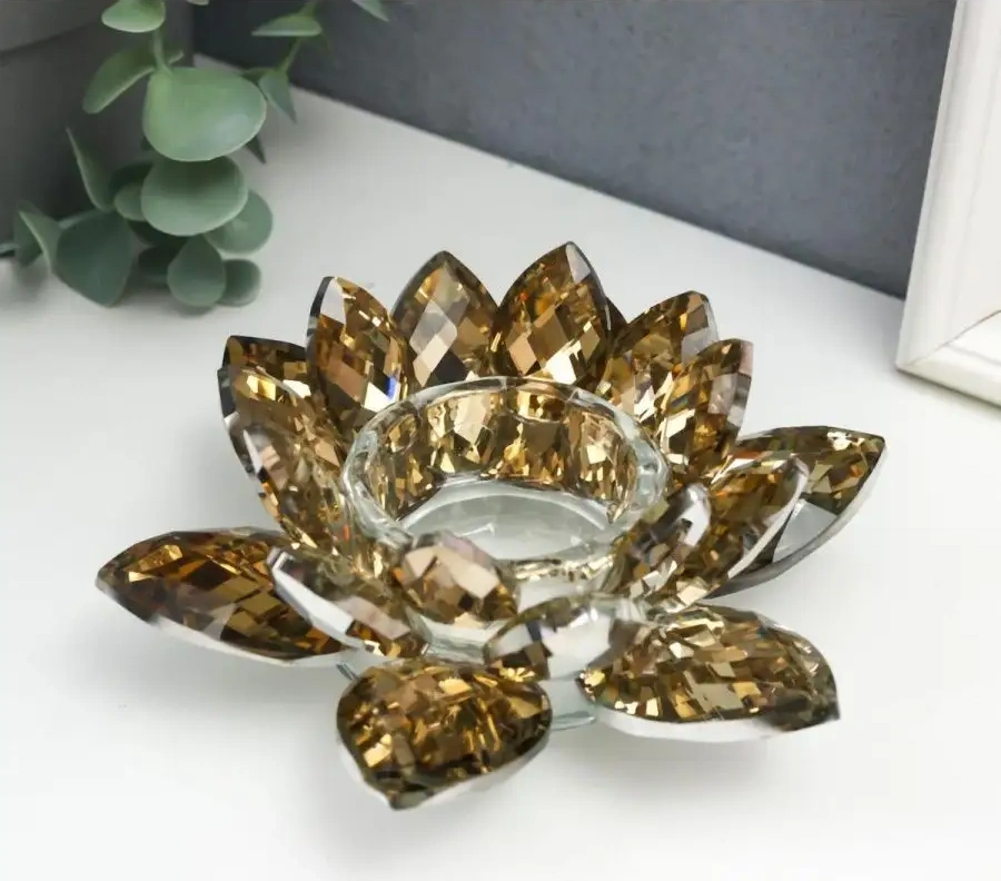 Simalend Lotus Şamdanı 112479759 Kahverengi