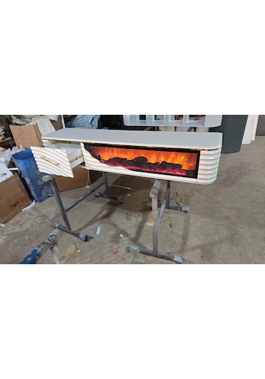 Umay Tv Sehpa 170cm Beyaz+gold Beyaz