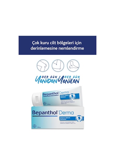 Bepanthol Onarıcı Bakım Merhemi Çok Kuru Ciltler ve Tahrişe Yatkın Bölgeler İçin Bakım 50 G