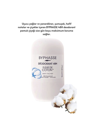 Byphasse Cotton Flower 48H Kadın Roll-On Deodorant 50 ML