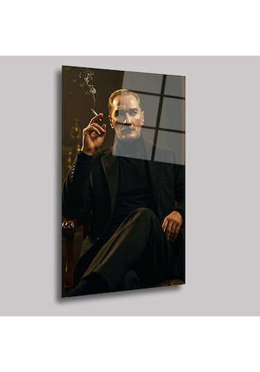 Mustafa Kemal Atatürk - Cam Tablo - Deg0294