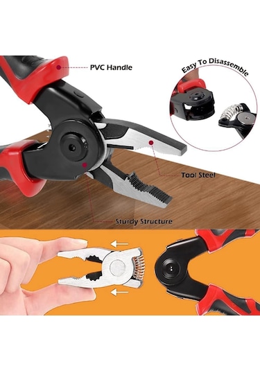 Jialan Kombinasyon Değiştirilebilir Pense Seti 5-in-1 Siyah Ve