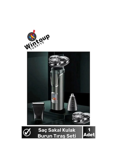 Wintoup Özel Üretim 3in1 Tıraş Makinesi Dijital Göstergeli 3 Başlıklı Tıraş Makinesi