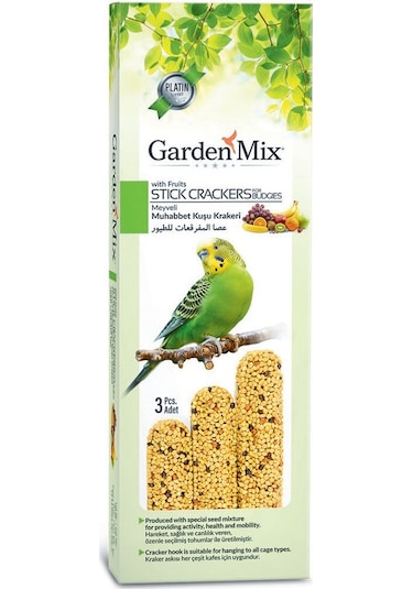 Garden  Mix Platin Meyveli Kuş Krakeri 3 Lü