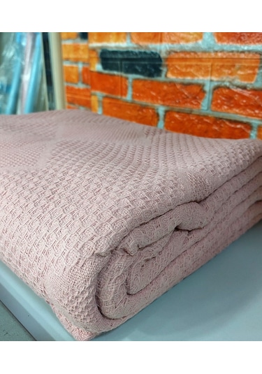 2adet Şaheser %100pamuk Çift Kişilik Pike 240x220 Tek Pike -pudra Pudra
