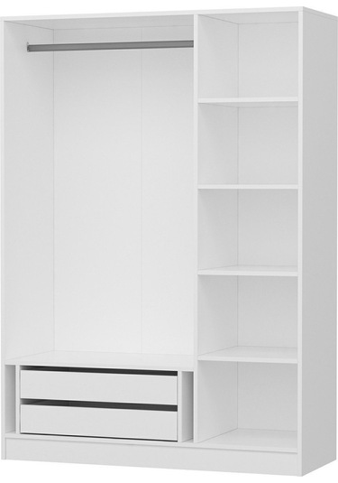 Kale 3 Mebran Kapaklı 2ç Dolap - Beyaz 210cm