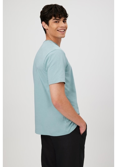 BASKILI BASIC KISA KOL ERKEK T-SHIRT AÇIK MAVİ Açık Mavi