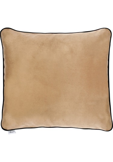 Biyeli Kırlent Yastık Kılıfı Açık Kahve 45x45