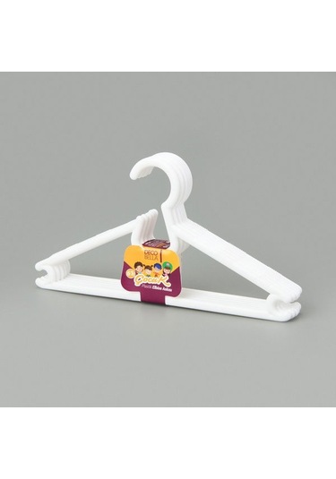 Decobella 6'lı Çocuk Plastik Elbise Askısı - Beyaz Beyaz