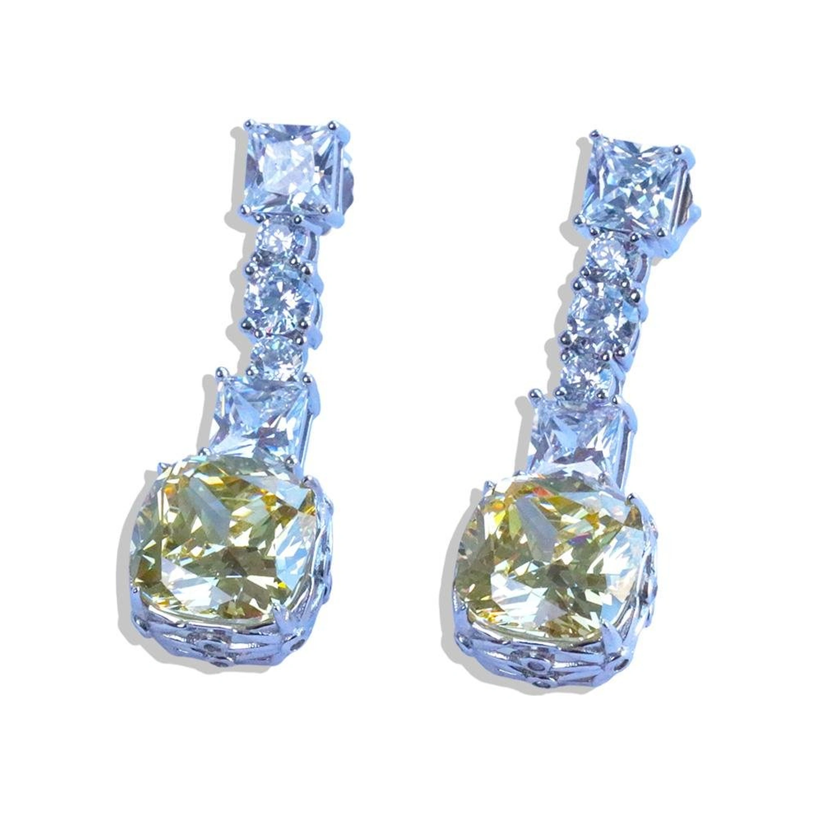 Radiant Sitrin Taşlı Gümüş Küpe Gümüş