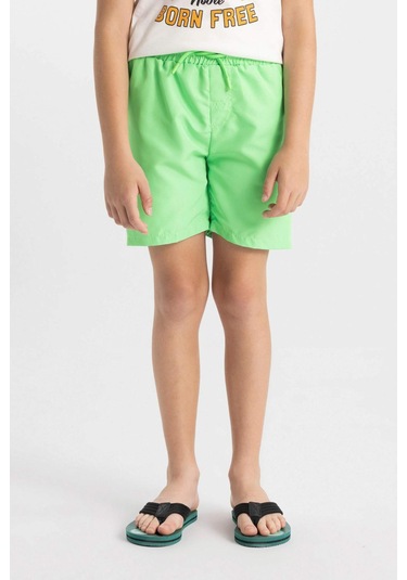 DeFacto Erkek Çocuk Basic Düz Deniz Şortu B7737A824HSGN1218