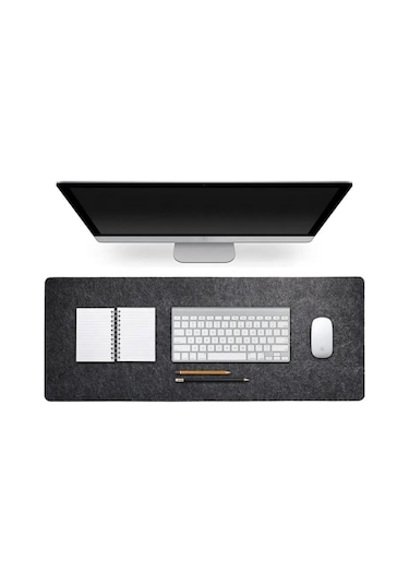 Büyük Keçe Sümen Oyun Mouse Pad Klavye Mat Masa Koruyucu 3mm Antrasit Renk