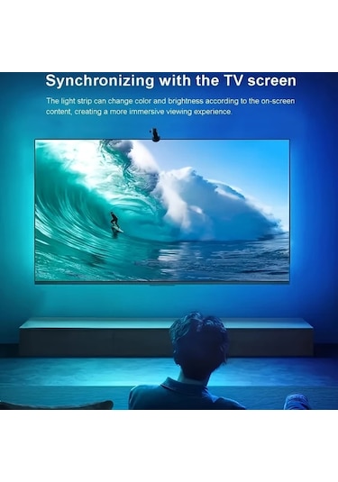 Elmpaly Amıll Rgbıc Led Tv Arka Aydınlatma Şeridi Ar Sensörlü 12 5ft 3 8m Usb Müzik Senkronizasyon