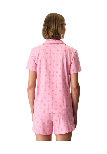Penti Pembe Pink Stardust Pamuklu Gömlek Şortlu Pijama Takımı