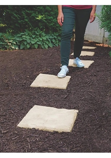 Dekoratif Basamak Taşları - Dış Mekan Yolu Pvc 4 Adet Krem Renk