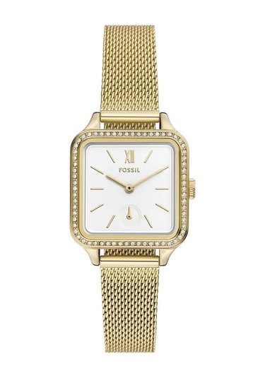 Fossil Fbq3972 Quartz Çelik Hasır 28 Mm Kadın Kol Saati Altın