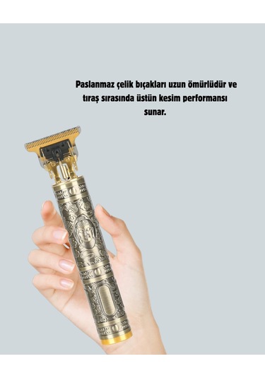 Şarjlı Titanyum Bıçaklı Saç Ve Sakal Kesme Makinesi