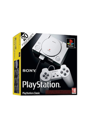Sony Playstation Classic 20 Oyunlu Mini Oyun Konsolu + 2 Kol (Sony Eurasia Garantili)