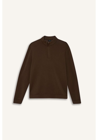 Defacto Regular Fit Dik Yaka Yarım Fermuarlı Sweatshirt F2821ax25aubn595 Kahve Defacto Regular Fit Dik Yaka Yarım Fermuarlı Sweatshirt F2821ax25aubn595 Kahve