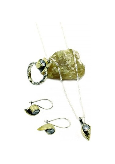 Zirkon Taşlı Oksitli Otantik Gümüş Yüzüğü Ayarlamalı Üçlü Set Yüz