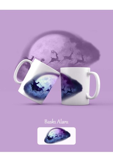 Beyaz Yılbaşı Ikonik Kupa Bardak Renkli