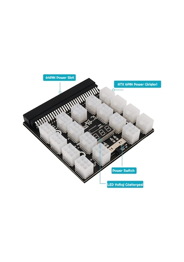 17 PIN ATX 6 PIN Breakout Board Adaptörü Güç Kaynağı  Led Kesme