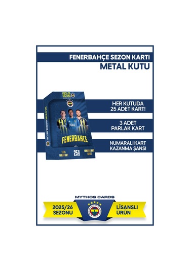 Fenerbahçe 2025-26 Sezon Kartları - Metal Kutu