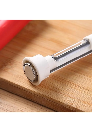 Cbtx 2'si 1 Arada Meyve Soyma Ve Çekirdek Pompalama Aleti Paslanmaz Çelik Sebze Oyacağı Yeşil Beyaz