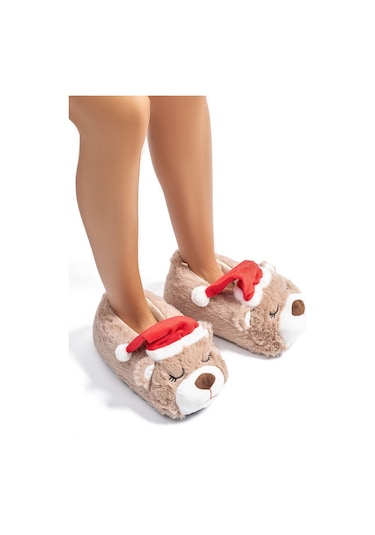 Twigy Duman Kadın,Garson Boy Hayvanlı Panduf Kahverengi 36/41 CC0575 Kahverengi