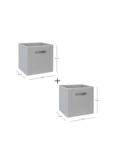 Ocean Home Textile 2'li Gri Renk Jüt Kutu Set 33x30x33 cm