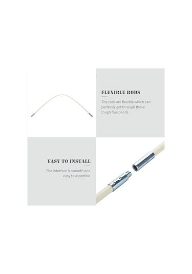 Yaozixa 9 Parçalı Esnek Baca Temizleme Fırçası Seti - Nylon Başlıklı, Kuru Hava Kanalları Ve Şömine İçin