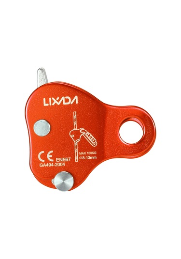 Maiyame Lıxada Alüminyum 7075 Kayar Korumalı Taşlama Tırmanma Aracı - 100kg Yük Kapasitesi, 8-13mm İp Uyumu, Turuncu Çok Renkli