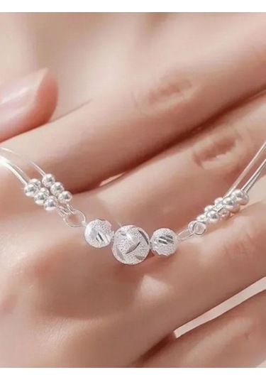 925 Ayar Gümüş Boncuk Top Bileklik