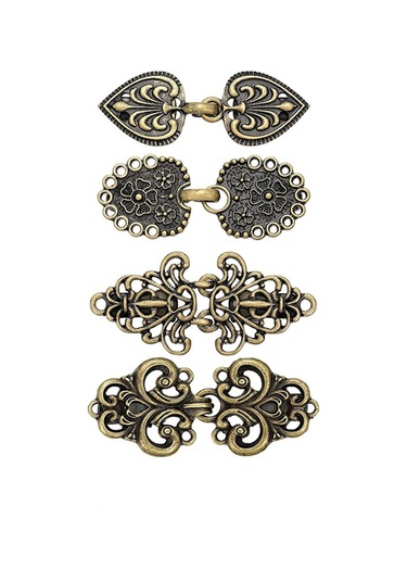 Parça Metal Hırka Klipsi Antik Bronz Ton Kazak Klipsi Retro Pel Siyah