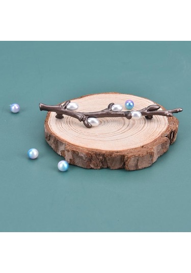 Vintage İnci Erik Çiçeği Dalı Broşlar İğneler Zarif Buket Broş BRONZ