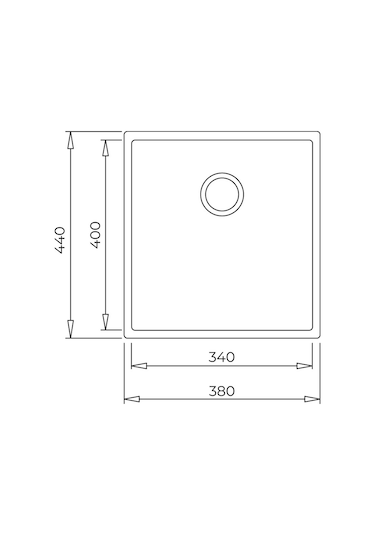 Teka Square 34.40 Tg Tek Hazneli Tezgahaltı Tegranite Eviye - Parlak Krem - 115230033